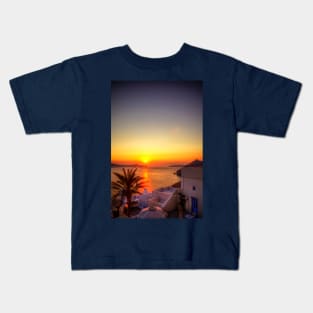 Santorini Golden Sunset Kids T-Shirt